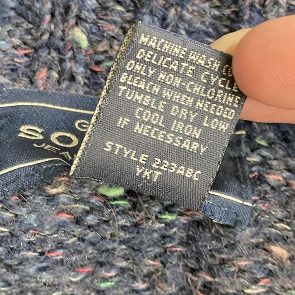 Vintage Sonoma Jean Company Navy Blue Confetti Knit Full Zip Mock Neck S - Picture 5 of 12